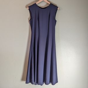 Ann Taylor Navy Sleeveless Sheath Midi Dress Size 6